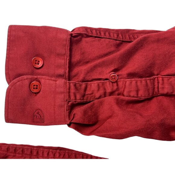 University Of Oxford Custom Fit Button Up Shirt Men's 44 Red Pocket Long Sleeve - Picture 2 of 10